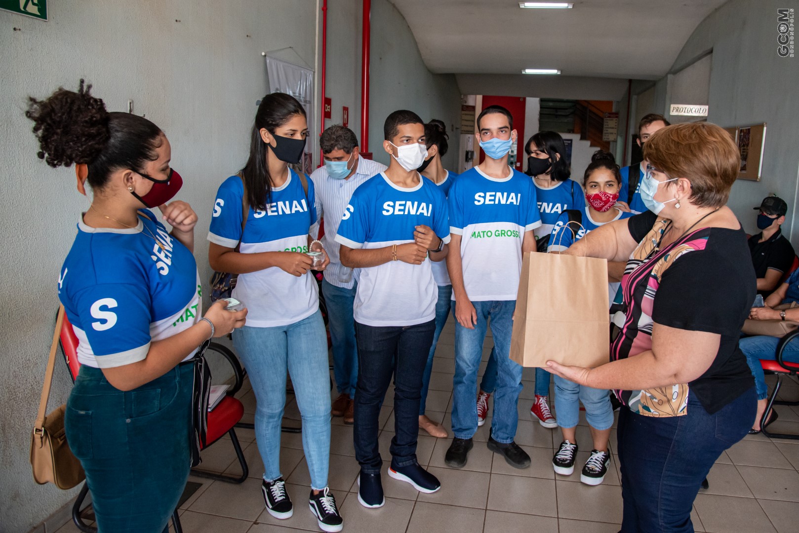 uniforme senai azul